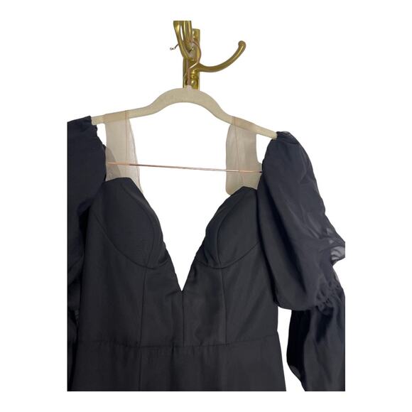 Katie May Estella Gown Maxi Dress Off The Shoulder Chiffon Ruffle Black Size XS - Picture 7 of 16